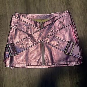 Gorgeous metallic pink/purple mini skirt